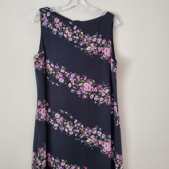 JONES NEW YORK Women's Maxi Dress Floral Print 100% Silk Size 12 Y2K Winsigoth - Picture 4 of 7